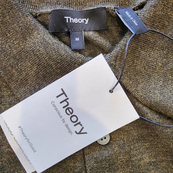 Theory Uniform Melange Long Sleeves Polo Size Medium - Picture 4 of 5